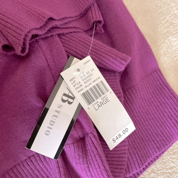 AB Studio V-Neck 3/4 Sweater - Size L - Picture 11 of 12